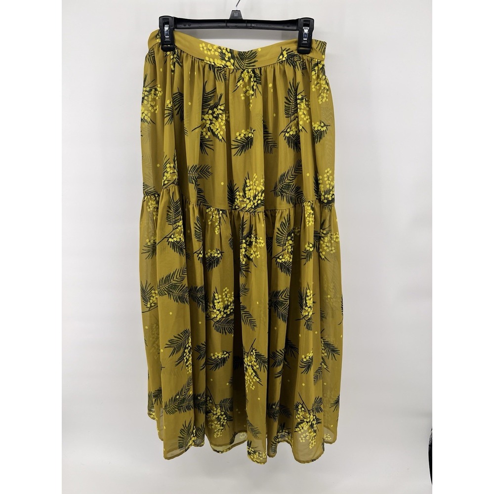 Russian Designer Knesia‎ Knyazeva Skirt L Floral Layered Silk Blend Boho Lined